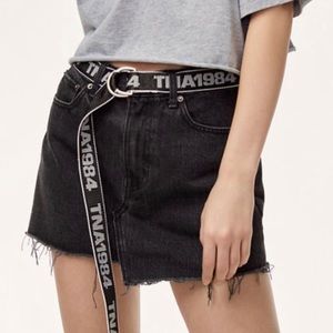 aritzia black denim skirt